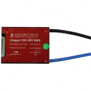 Плата BMS LiFePO4 15S 40A 48V 40A