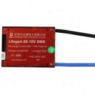 Плата BMS LiFePO4 4S 60A 12V 60A