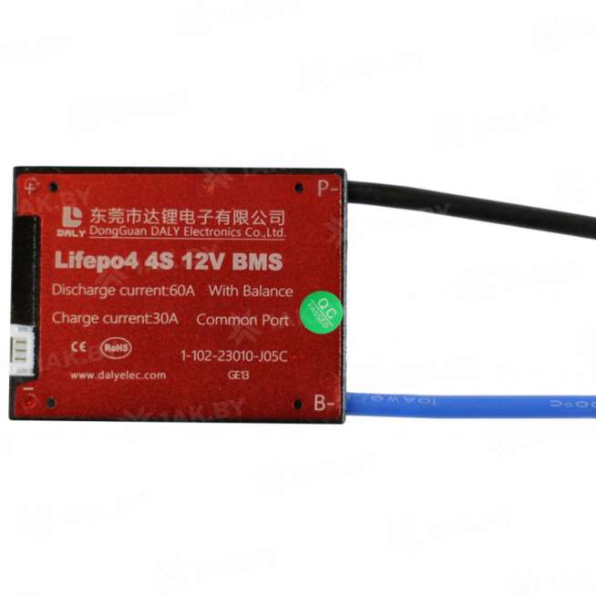 Плата BMS LiFePO4 4S 60A 12V 60A 0