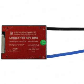 Плата BMS LiFePO4 15S 60A 48V 60A
