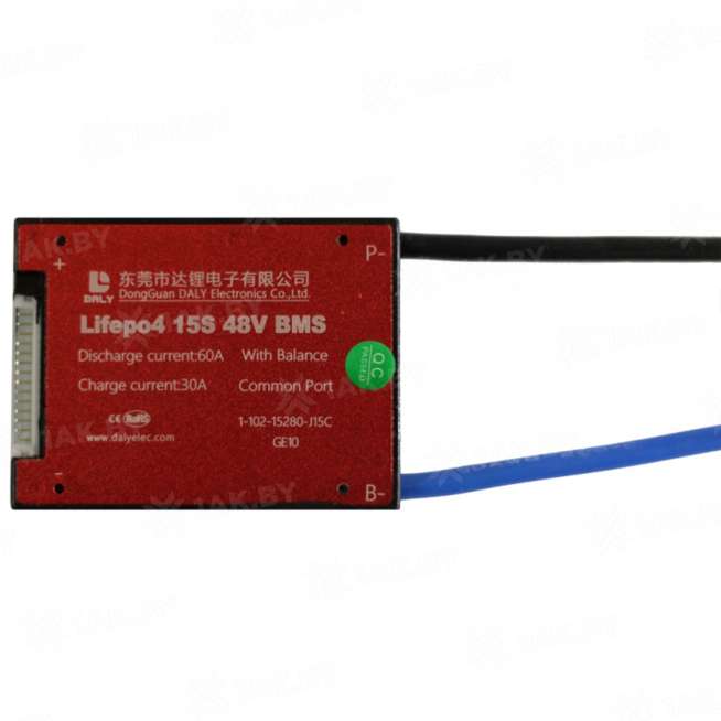 Плата BMS LiFePO4 15S 60A 48V 60A 0