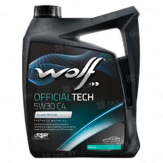 Масло моторное WOLF OFFICIALTECH 5W30 C4 4л., Бельгия Масло моторное WOLF OFFICIALTECH 5W30 C4 4л., Бельгия
