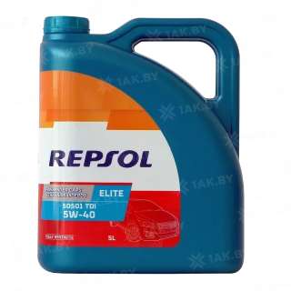 Масло моторное Repsol Elite 50501 TDI 5W-40, 5 л Масло моторное Repsol Elite 50501 TDI 5W-40, 5 л