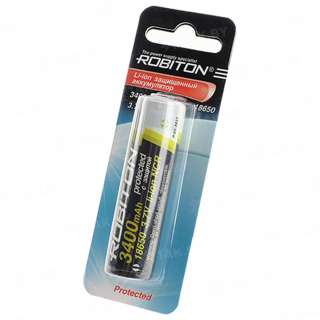 Аккумулятор ROBITON 3.4/Li18650 (3400mAh с защитой)