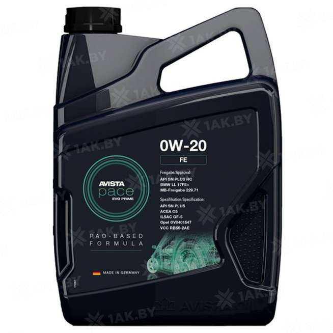 Масло моторное AVISTA PACE EVO PRIME FE SAE 0W-20, 5л 0