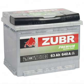 Аккумулятор ZUBR Premium (63 Ah) 640 A, 12 V Прямая, L+ 4