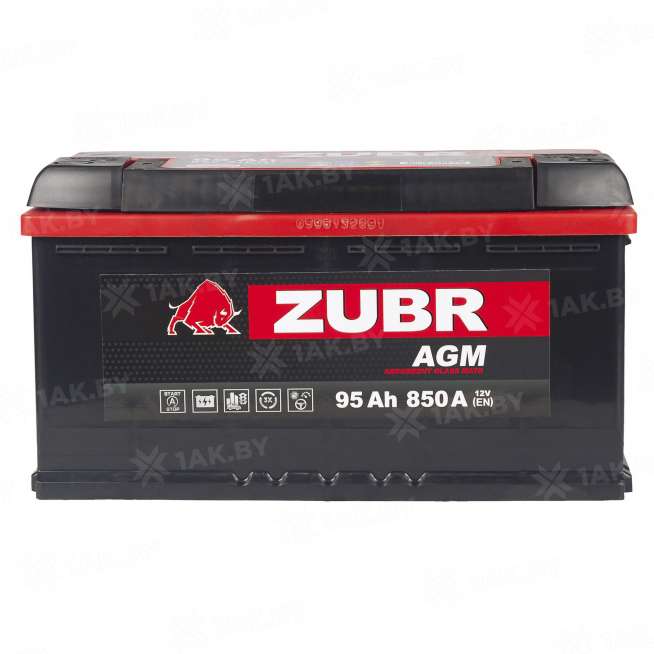 Аккумулятор Zubr AGM 95 Ah, 850 A, 12 V, Обратная полярность, R+, L5, польский 4