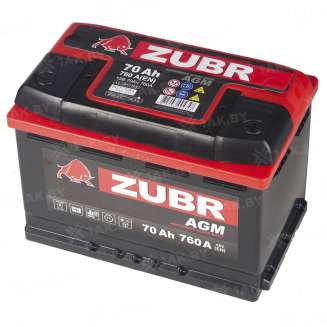 Аккумулятор ZUBR AGM (70 Ah) 760 A, 12 V Обратная, R+ L3 57002700 3