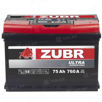 Аккумулятор ZUBR Ultra (75 Ah) 760 A, 12 V Обратная, R+ 4
