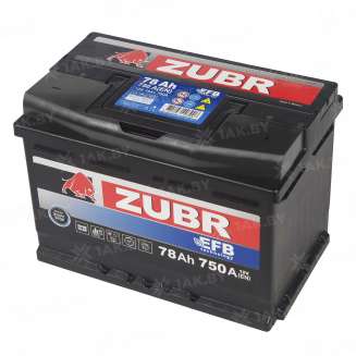 Аккумулятор ZUBR EFB (78 Ah) 750 A, 12 V Обратная, R+ 4