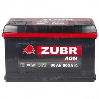 Аккумулятор ZUBR AGM (80 Ah) 800 A, 12 V Обратная, R+ L4 58002800 4