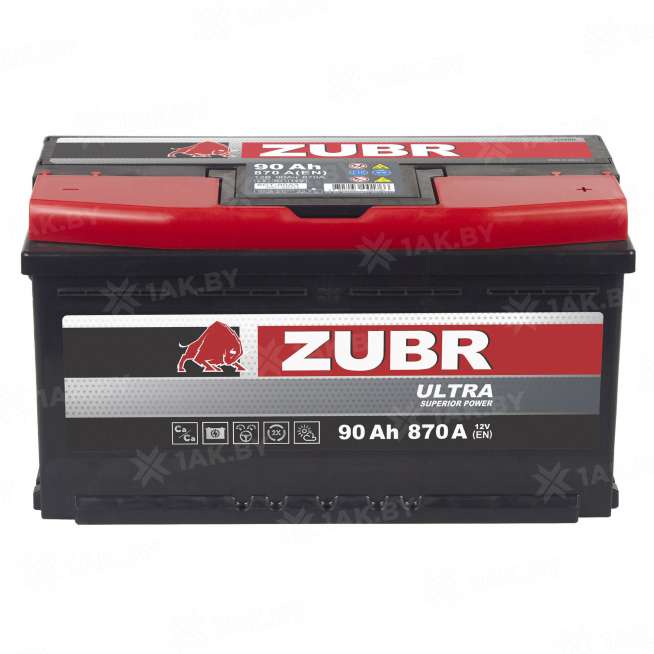 Аккумулятор ZUBR Ultra (90 Ah) 870 A, 12 V Обратная, R+ L5 ZU900S 4