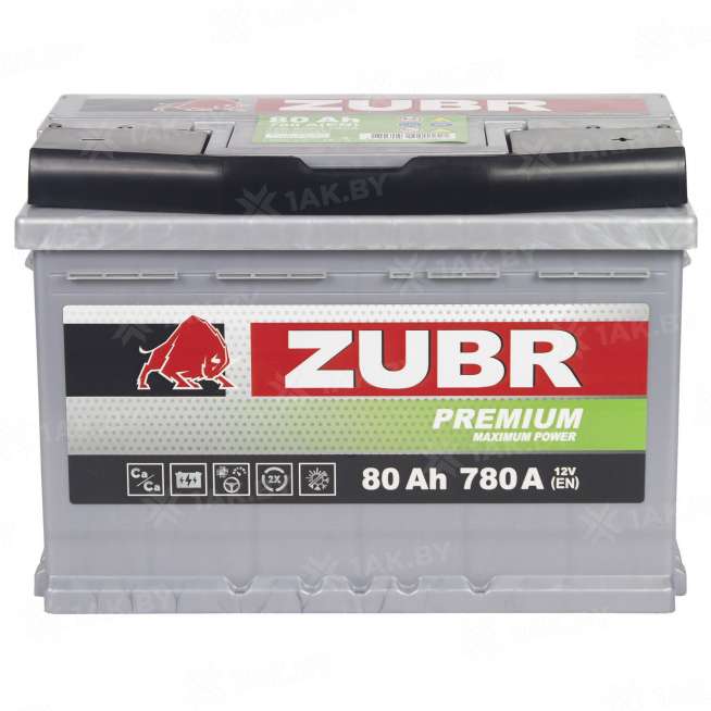 Аккумулятор ZUBR Premium (80 Ah) 820 A, 12 V Обратная, R+ L3 ZU800P 3
