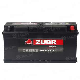 Аккумулятор ZUBR AGM (105 Ah) 950 A, 12 V Обратная, R+ 605021050 5