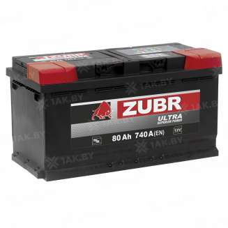 Аккумулятор ZUBR Clarios (80 Ah) 740 A, 12 V Обратная, R+ LB4 676150 3