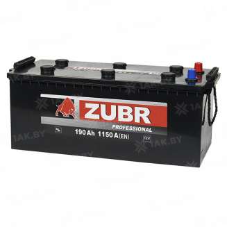 Аккумулятор ZUBR Professional (190 Ah) 1150 A, 12 V Прямая, L+ D05 ZUF1903S 1