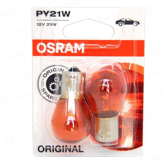 Лампа автомобильная 7507-02B (PY21W) 21W 12V BAU15S 10XBLI2DK BR OSRAM, Германия (ШК:4050300925462 Артикул 7507-02В), Страна пр-ва: Германия 0