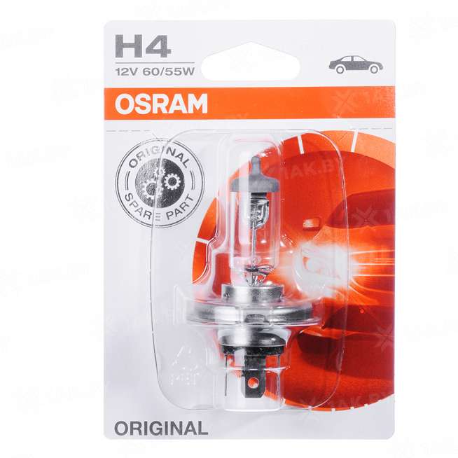 Лампа автомобильная галогенная 64193-01B (H4) 60/55W 12V P43T 10XBLI1DKBR OSRAM, Германия (ШК:4050300925127 Артикул 64193-01В), Страна пр-ва: Германия 0