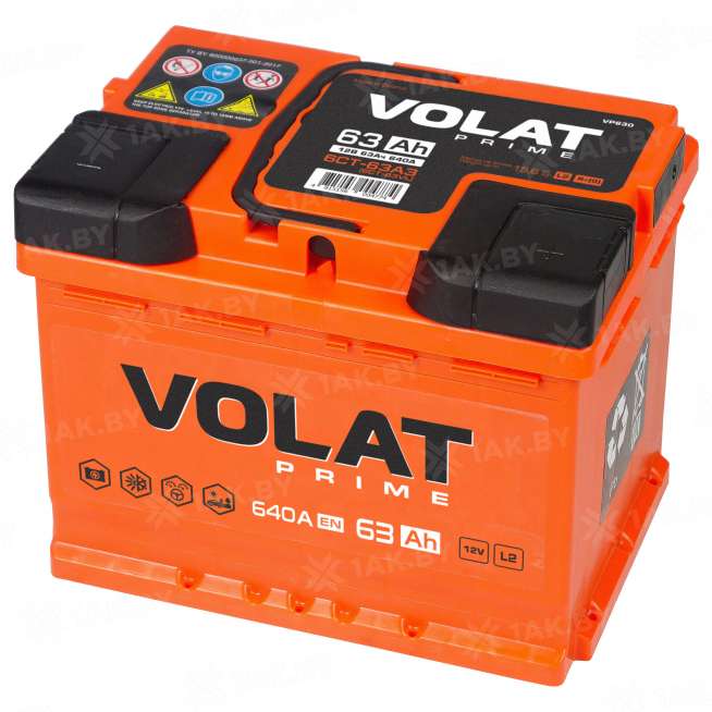 Аккумулятор VOLAT Prime (63 Ah) 640 A, 12 V Обратная, R+ L2 VP630 0
