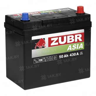 Аккумулятор ZUBR Premium Asia (50 Ah) 430 A, 12 V Обратная, R+ B24 ZU500JP 0