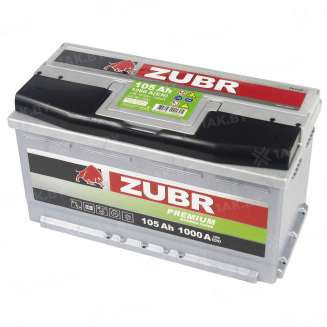 Аккумулятор ZUBR Premium (105 Ah) 1000 A, 12 V Обратная, R+ L5 ZU1050P 11