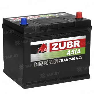 Аккумулятор ZUBR Premium Asia (75 Ah) 740 A, 12 V Обратная, R+ D26 ZU750JP 0