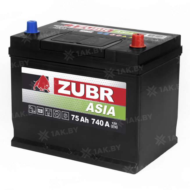 Аккумулятор ZUBR Premium Asia (75 Ah) 740 A, 12 V Обратная, R+ D26 ZU750JP 1