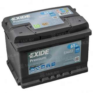 Аккумулятор EXIDE PREMIUM (61 Ah) 600 A, 12 V Обратная, R+ LB2 EA612