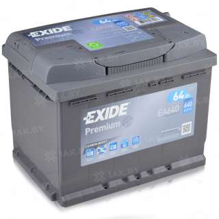 Аккумулятор EXIDE PREMIUM (64 Ah) 640 A, 12 V Обратная, R+ L2 EA640
