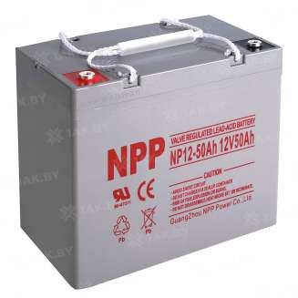 Аккумулятор NPP для ИБП, детского электромобиля, эхолота (50 Ah,12 V) AGM 230х138х211/215 16.2 кг 0