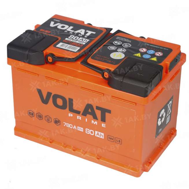 Аккумулятор VOLAT Prime (80 Ah) 780 A, 12 V Обратная, R+ L3 VP800 12