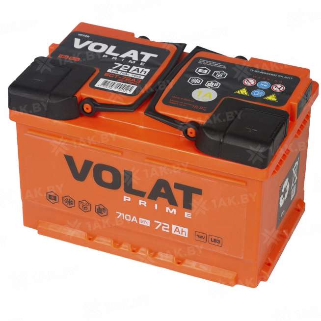 Аккумулятор VOLAT Prime (72 Ah) 710 A, 12 V Обратная, R+ LB3 VP720 12