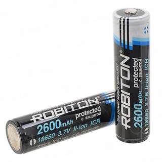 Аккумулятор ROBITON 2.6/Li18650 (2600mAh с защитой)