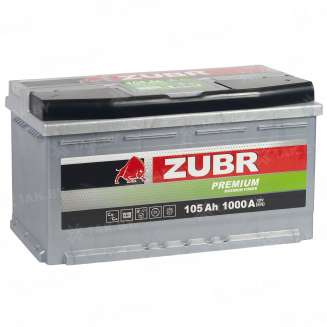 Аккумулятор ZUBR Premium (105 Ah) 1000 A, 12 V Обратная, R+ L5 ZU1050P 12