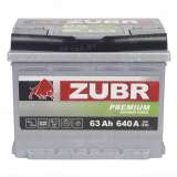 Аккумулятор ZUBR Premium (63 Ah) 640 A, 12 V Прямая, L+