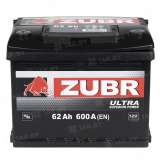 Аккумулятор ZUBR Ultra (62 Ah) 600 A, 12 V Прямая, L+ ZU621S