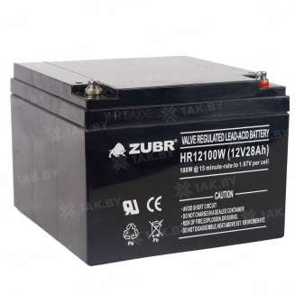 Аккумулятор ZUBR для ИБП, детского электромобиля, эхолота (28 Ah,12 V) AGM 166x175x125 8.8 кг 4