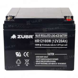 Аккумулятор ZUBR для ИБП, детского электромобиля, эхолота (28 Ah,12 V) AGM 166x175x125 8.8 кг 5