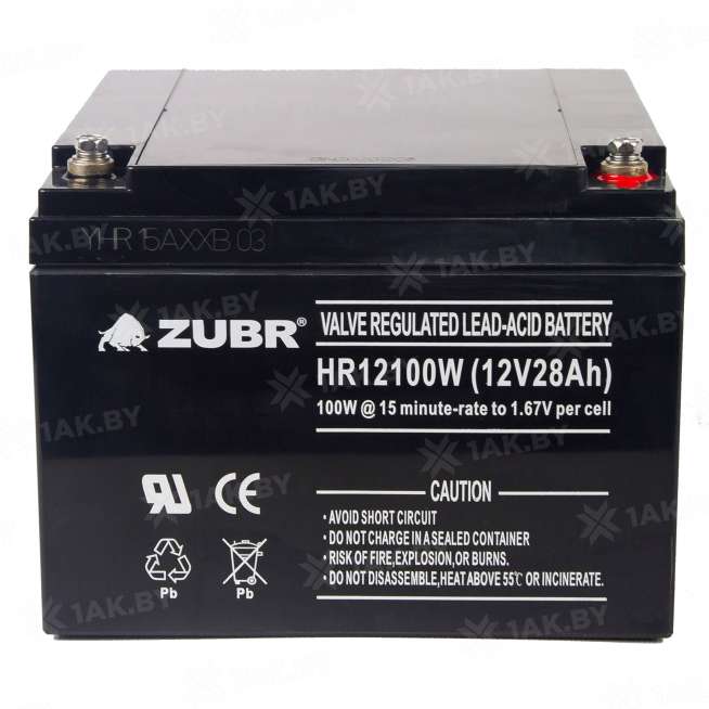 Аккумулятор ZUBR для ИБП, детского электромобиля, эхолота (28 Ah,12 V) AGM 166x175x125 8.8 кг 6