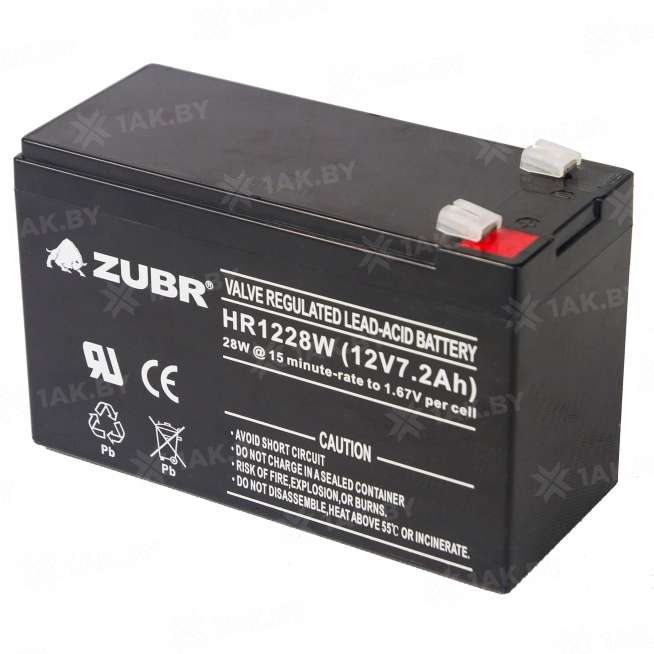 Аккумулятор ZUBR для ИБП, детского электромобиля, эхолота (7.2 Ah,12 V) AGM 151х65х94/100 2.5 кг 6