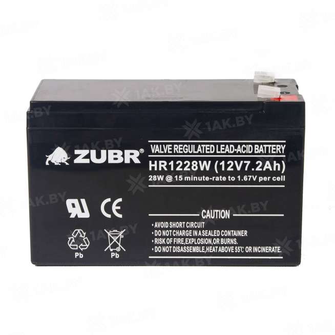 Аккумулятор ZUBR для ИБП, детского электромобиля, эхолота (7.2 Ah,12 V) AGM 151х65х94/100 2.5 кг 5