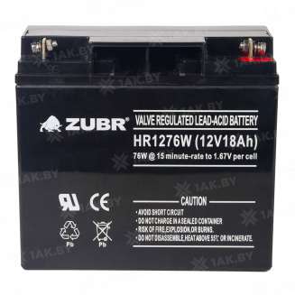 Аккумулятор ZUBR (18 Ah,12 V) AGM 181x77x167 5.7 кг 4
