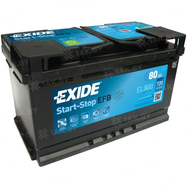 Аккумулятор EXIDE AGM (80 Ah) 800 A, 12 V Обратная, R+ L04 EK800 0