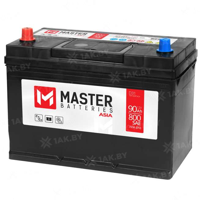 Аккумулятор MASTER BATTERIES (90 Ah) 700 A, 12 V Прямая, L+ D31 MB901J 0
