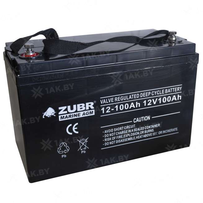 Аккумулятор ZUBR MARINE AGM (100 Ah,12 V) AGM 330x171x214/220 мм 4