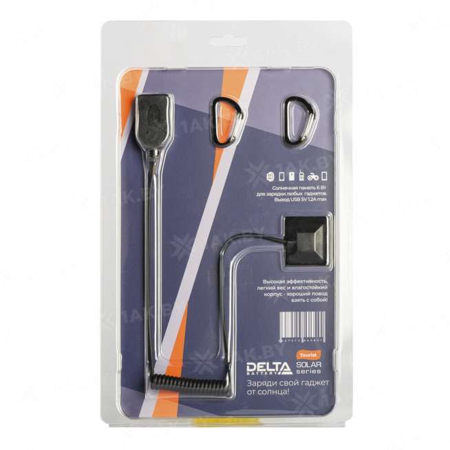 Портативная солнечная панель Delta Tourist Light 6 с USB портом 3