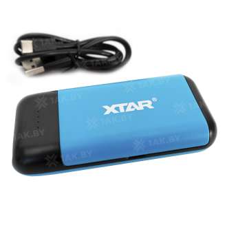 Зарядное устройство XTAR PB2C-blue для аккумуляторных элементов с USB кабелем 1