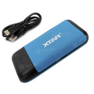 Зарядное устройство XTAR PB2C-blue для аккумуляторных элементов с USB кабелем 4
