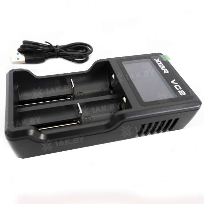Зарядное устройство XTAR VC2 для аккумуляторных элементов с USB кабелем 3