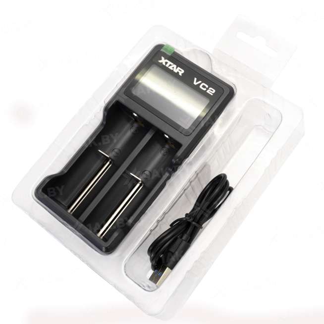 Зарядное устройство XTAR VC2 для аккумуляторных элементов с USB кабелем 4